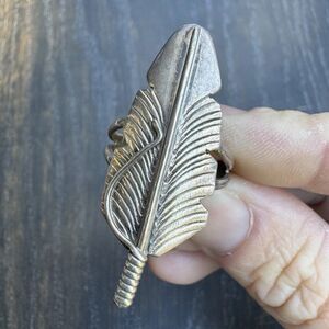 Sterling Silver Large Navajo Feather Ring Size 9 Native American Signed